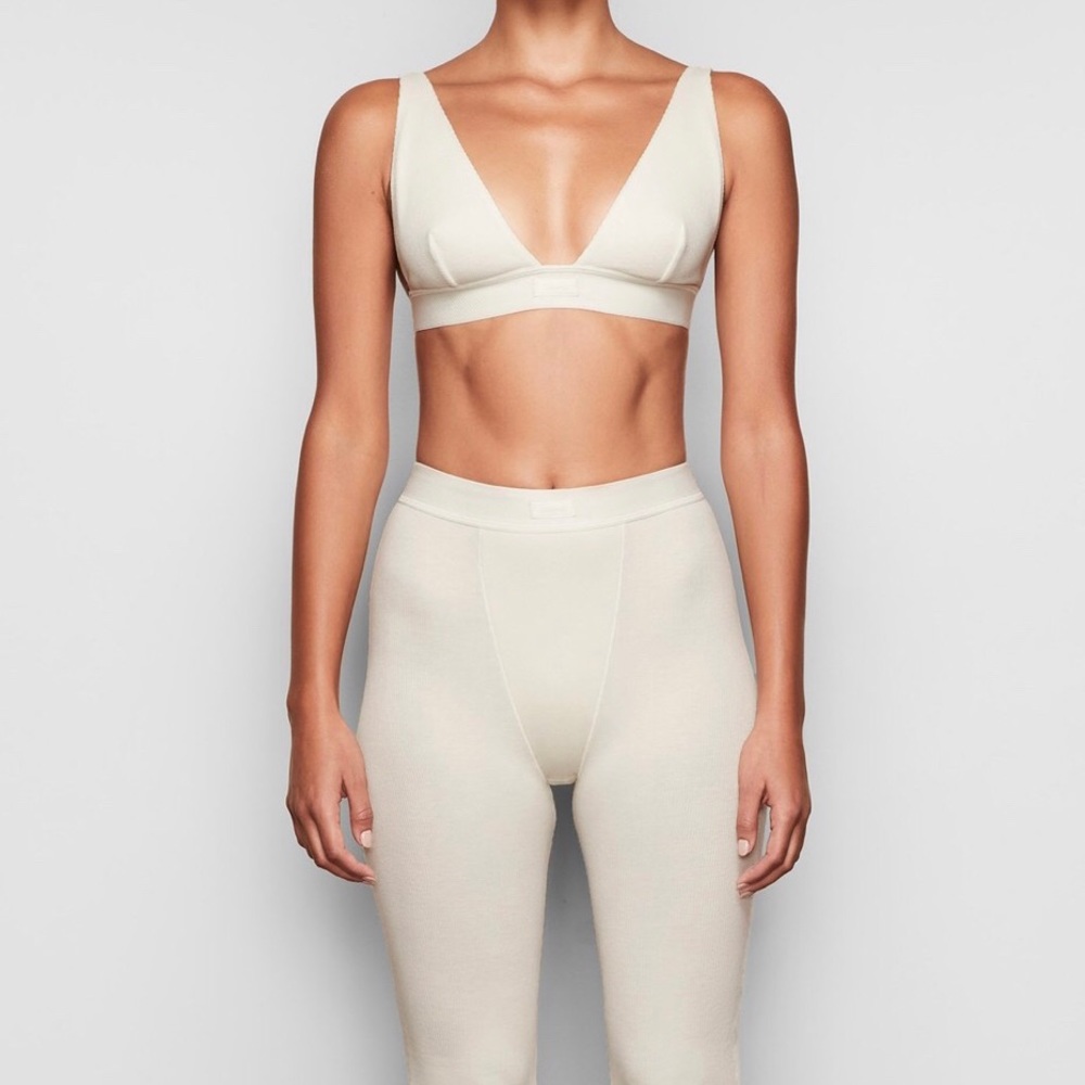 SKIMS Cotton Rib Thermal Legging in Bone